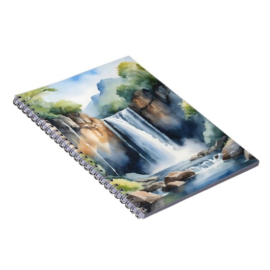 Watercolor painted waterfall notizblock (Rechte Seite)