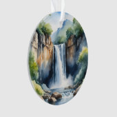 Watercolor painted waterfall ornament (Vorderseite)