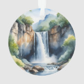 Watercolor painted waterfall ornament (Rückseite)
