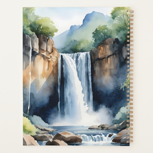 Watercolor painted waterfall planer (Rückseite)