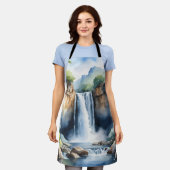 Watercolor painted waterfall schürze (Getragen)