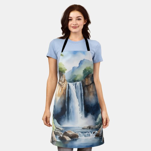 Watercolor painted waterfall schürze (Getragen)