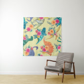 Watercolor painting dinosaurs pattern. Seamless ba Wandteppich (Beispiel (Horizontal))