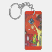 Watercolor Painting Science Fiction Dimension Art Schlüsselanhänger (Vorderseite links)