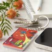 Watercolor Painting Science Fiction Dimension Art Schlüsselanhänger (Vorderseite rechts)