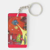 Watercolor Painting Science Fiction Dimension Art Schlüsselanhänger (Rückseite)