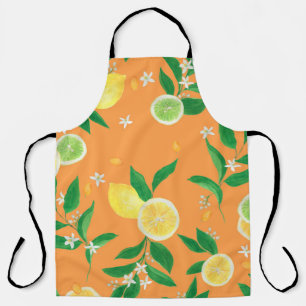 Watercolor painting seamless pattern with citrus f schürze