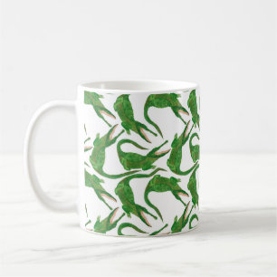 Watercolor painting seamless pattern with crocodil kaffeetasse