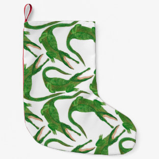 Watercolor painting seamless pattern with crocodil kleiner weihnachtsstrumpf