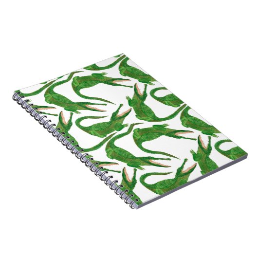 Watercolor painting seamless pattern with crocodil notizblock (Rechte Seite)