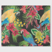 Watercolor painting seamless pattern with parrots geschenkpapier (Flach)