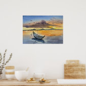 Watercolor Painting Sunset scene  Poster (Küche)