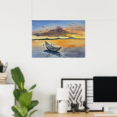 Watercolor Painting Sunset scene  Poster (Heimbüro)