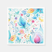 Watercolor Paisley Bloom Muster Serviette (Vorderseite)