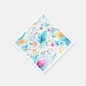 Watercolor Paisley Bloom Muster Serviette (Ecke)