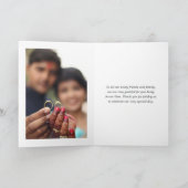 Watercolor Paisley Indian Wedding Foto Dankeskarte (Innenseite)