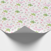 Watercolor Palm Beach Mahjong Geschenkpapier (Ecke)