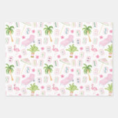 Watercolor Palm Beach Mahjong Geschenkpapier Set (Vorderseite 3)