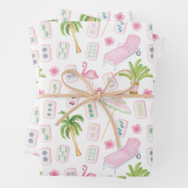 Watercolor Palm Beach Mahjong Geschenkpapier Set