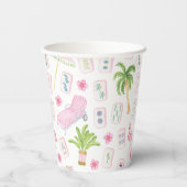 Watercolor Palm Beach Mahjong Pappbecher (Rückseite)