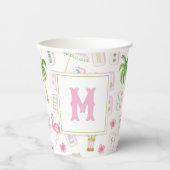 Watercolor Palm Beach Mahjong Pappbecher (Vorderseite)