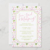 Watercolor Palm Beach Mahjong Party Einladung (Vorderseite)