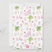 Watercolor Palm Beach Mahjong Party Einladung (Rückseite)