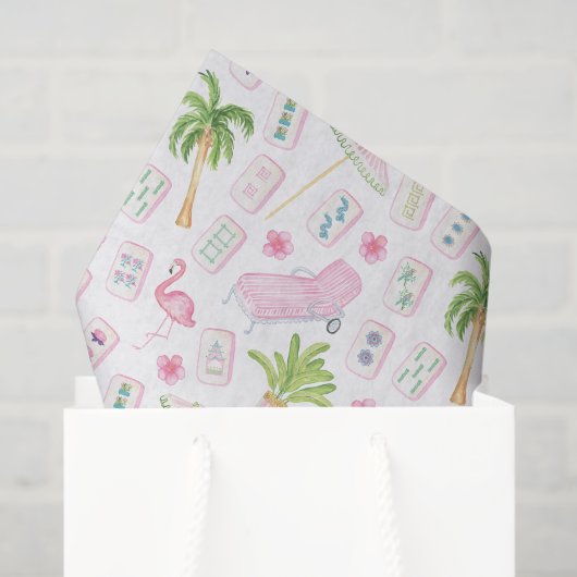 Watercolor Palm Beach Mahjong Seidenpapier (Geschenktüte)