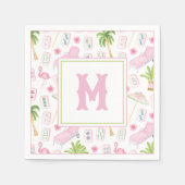 Watercolor Palm Beach Mahjong Serviette (Vorderseite)