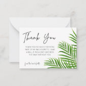 Watercolor Palm Bride Junggeselinnen-Abschied Viel Mitteilungskarte (Vorderseite)