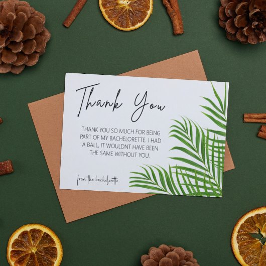 Watercolor Palm Bride Junggeselinnen-Abschied Viel Mitteilungskarte