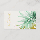 Watercolor Palm Destination Wedding QR Code Detail Begleitkarte (Vorderseite)