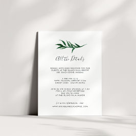 Watercolor Palm Guest Information Card Begleitkarte