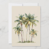 Watercolor Palm Tree Destination coastal Wedding  Einladung (Rückseite)