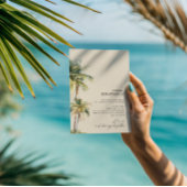 Watercolor Palm Tree Destination coastal Wedding  Einladung