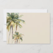 Watercolor Palm Tree Destination coastal Wedding  Einladung (Rückseite)