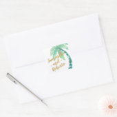 Watercolor Palm Tree Favor Quadratischer Aufkleber (Umschlag)