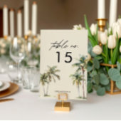 Watercolor Palm Tree Wedding coastal desination Tischnummer