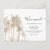 Watercolor Palm Trees Coastal Moving Ankündigungspostkarte (Vorderseite)