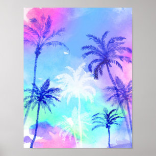 Watercolor Palme Natureposter Poster