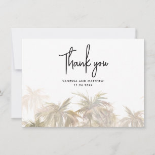 Watercolor Palmen Wedding Vielen Dank