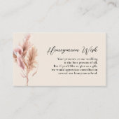 Watercolor Pampas Grass Wedding Honeymoon Wish Begleitkarte (Vorderseite)