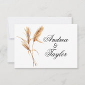 Watercolor Pampas Grass Wedding Song Request RSVP Karte (Vorderseite)