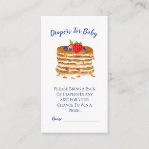 Watercolor Pancake Blue Gingham Baby Duschtablette Begleitkarte