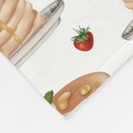 Watercolor Pancakes Berries Breakfast Brunch Fleecedecke (Ecke)