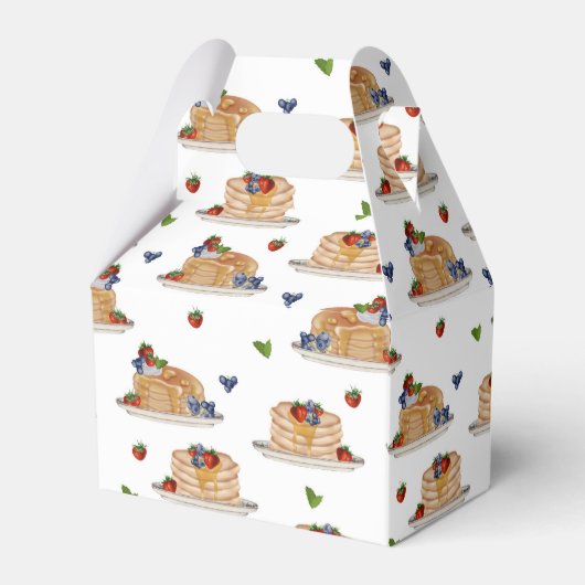 Watercolor Pancakes Berries Breakfast Brunch Geschenkschachtel (Rückseite)