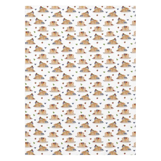 Watercolor Pancakes Berries Breakfast Brunch Tischdecke (Vorderseite)