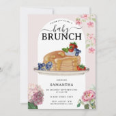 Watercolor Pancakes Berries Brunch Baby Shower Einladung (Vorderseite)