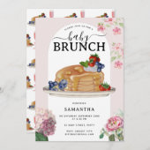 Watercolor Pancakes Berries Brunch Baby Shower Einladung (Vorne/Hinten)