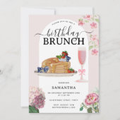 Watercolor Pancakes Berries Brunch Birthday Party Einladung (Vorderseite)